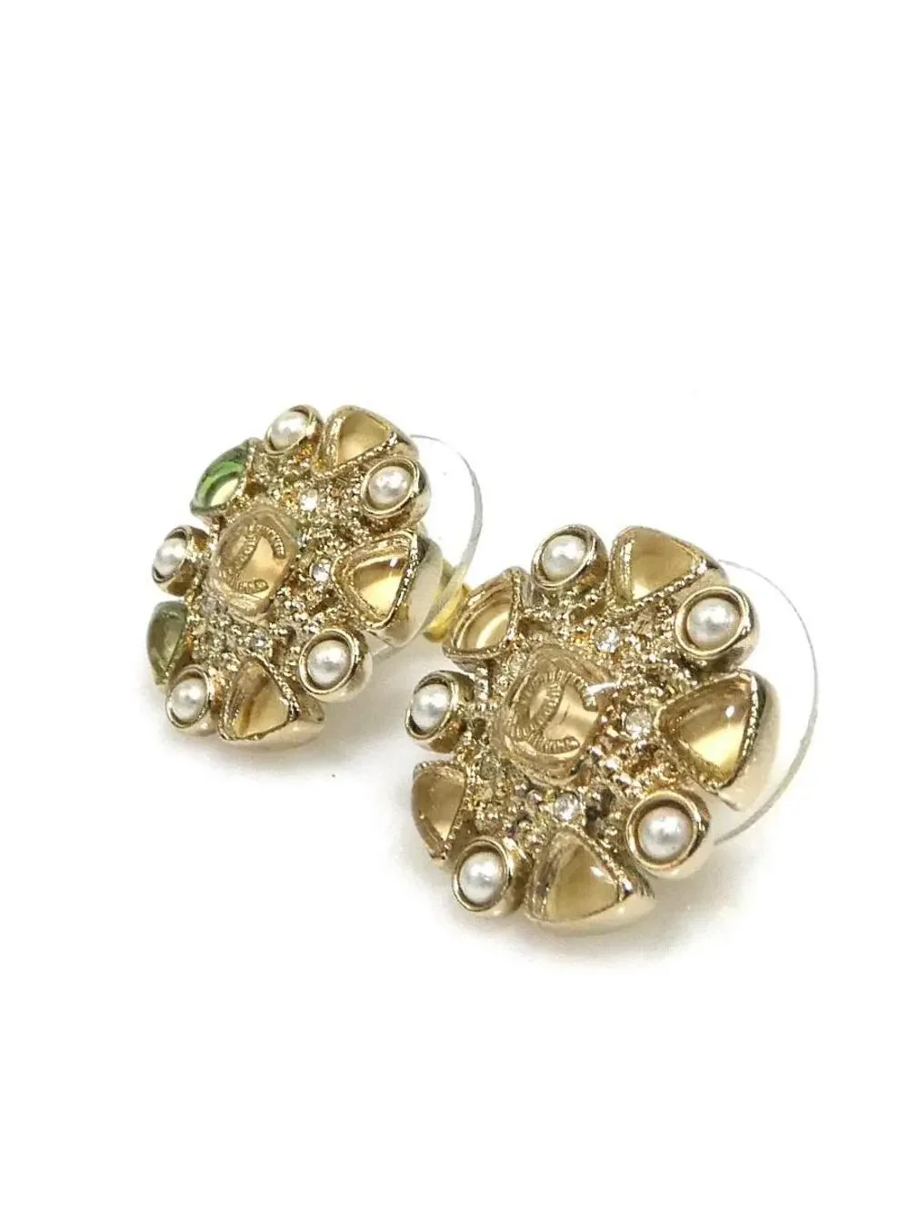 Auth Chanel Cc Logo Pierce Earrings #302781C42B